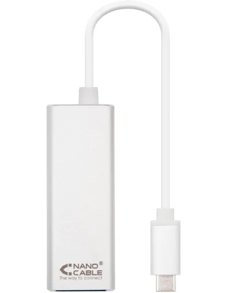 Nanocable 10.03.0402 Adaptador USB-C a RJ-45 Ethernet Gigabit Blanco