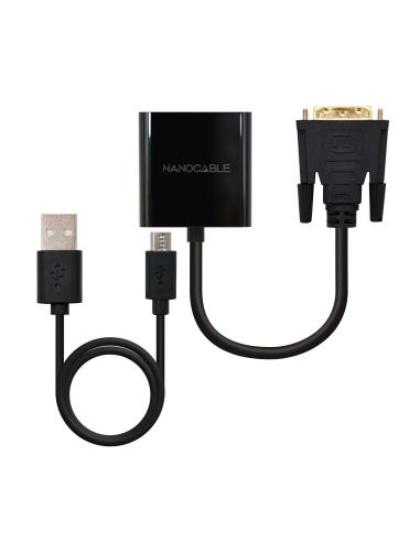 NanoCable Adaptador Conversor DVI a VGA Macho-Hembra