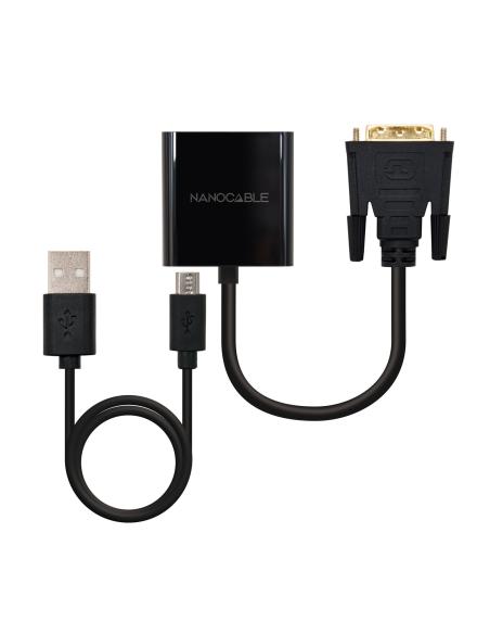 NanoCable Adaptador Conversor DVI a VGA Macho-Hembra