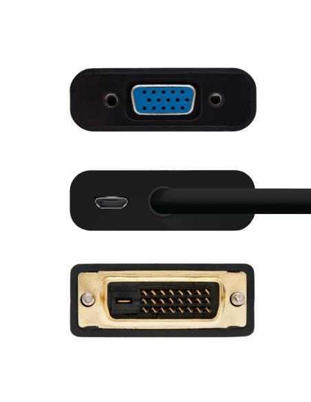 NanoCable Adaptador Conversor DVI a VGA Macho-Hembra