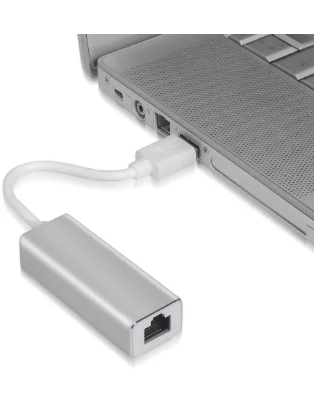 Aisens A106-0049 Adaptador USB-A a RJ-45 Ethernet Rápido LAN 15cm Plata y Blanco
