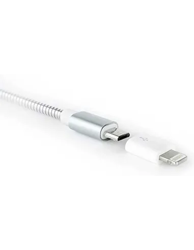 Nanocable Adaptador Lightning a Micro USB-B Macho/Hembra Blanco