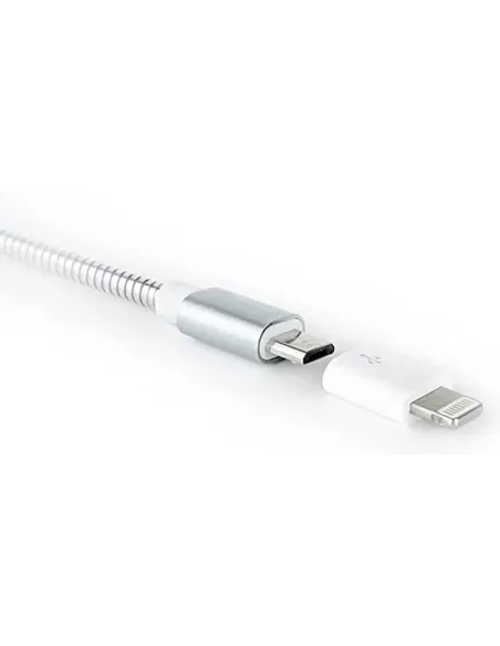 Nanocable Adaptador Lightning a Micro USB-B Macho/Hembra Blanco