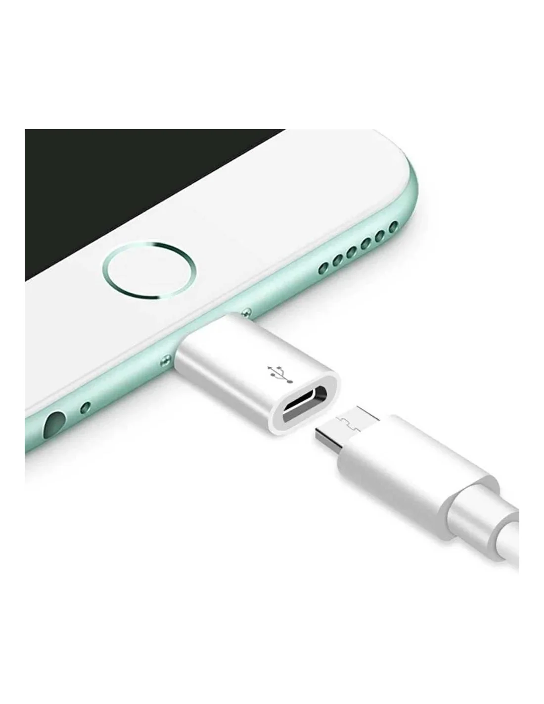 Nanocable Adaptador Lightning a Micro USB-B Macho/Hembra Blanco