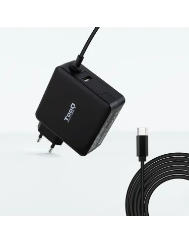 TooQ Cargador para Portátil con USB-C 90W Negro