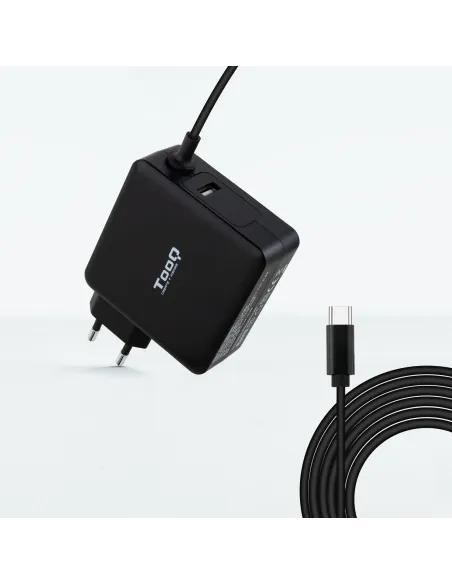 TooQ Cargador para Portátil con USB-C 90W Negro