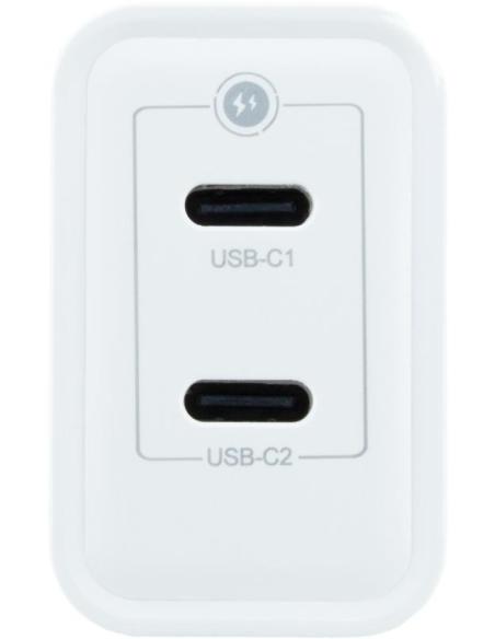 CoolBox COO-CUP-35CC Cargador 2xUSB-C 35W Blanco