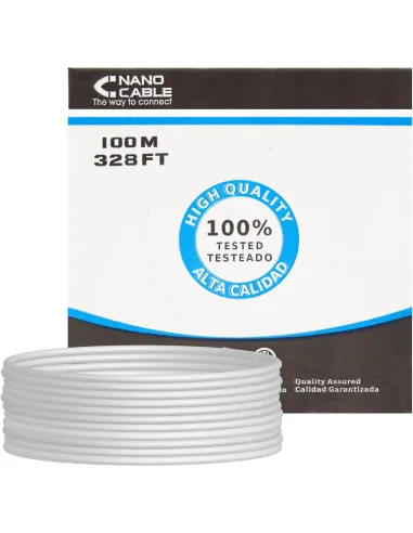 Nanocable 10.20.0302 Bobina Cable UTP CAT5e 100m Rigido Gris