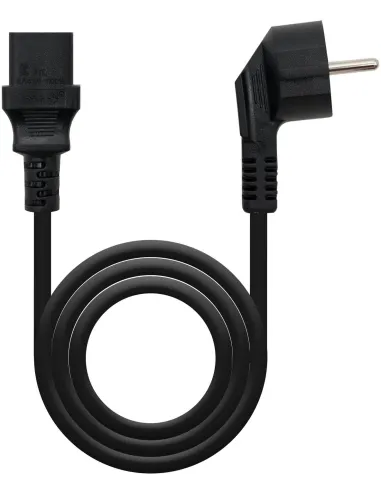 Nanocable 10.22.0102 Cable de Alimentación C13 Hembra a CEE7 Schuko Macho 2M Negro