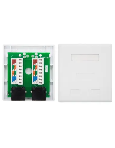 Nanocable 10.21.1502 Roseta Superficie CAT.6 UTP 2 Tomas Blanco