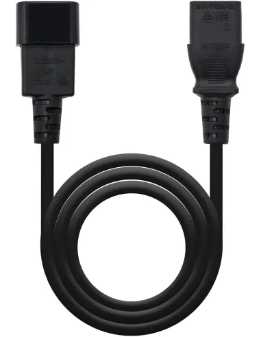 Nanocable 10.22.0202 Cable de Alimentación C13 Hembra a C14 AWG18 Schuko Macho 1.5m