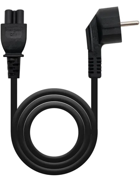 Nanocable 10.22.0302 Cable de Alimentación Trébol CEE7 Acodado Macho a C5 Hembra 1.5m Negro