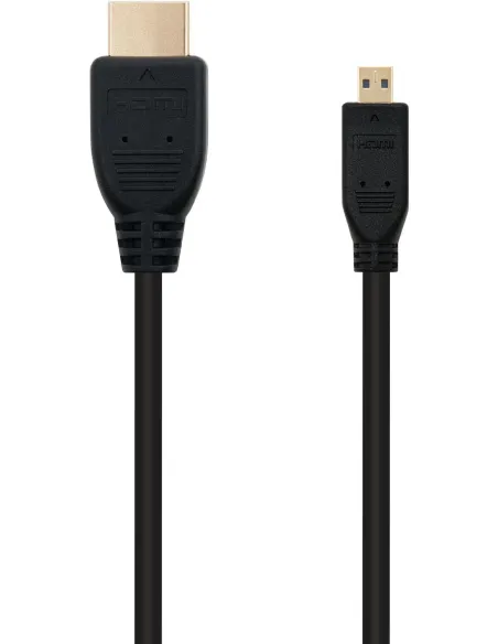 Nanocable 10.15.3501 Cable Micro HDMI a HDMI Alta Velocidad Macho/Macho 0.8m Negro