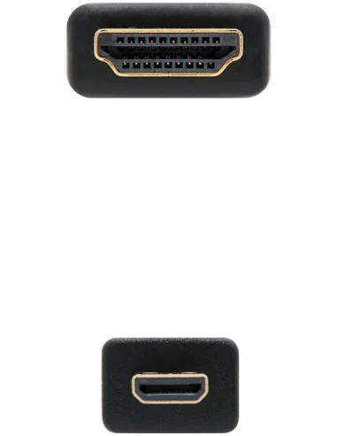 Nanocable 10.15.3501 Cable Micro HDMI a HDMI Alta Velocidad Macho/Macho 0.8m Negro