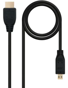 Nanocable 10.15.3501 Cable Micro HDMI a HDMI Alta Velocidad Macho/Macho 0.8m Negro-CABL30797