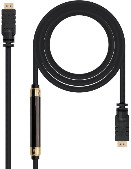 Nanocable 10.15.1825 Cable HDMI 1.4 Macho/Macho con Repetidor 25m Negro
