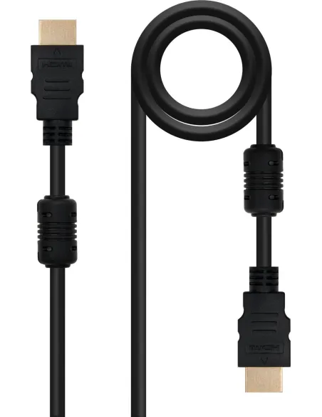 Nanocable 10.15.1805 Cable HDMI V1.4 4K@60Hz de Alta Velocidad Ethernet con Ferrita Macho/Macho 5M Negro
