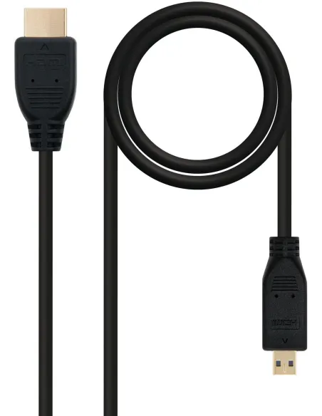 Nanocable 10.15.3502 Cable Micro HDMI a HDMI Alta Velocidad Macho/Macho 1.8m Negro