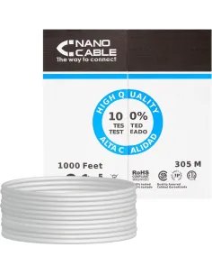 Nanocable 10.20.0304-FLEX Bobina RJ45 Cat5E UTP Flexible 305Mts Gris-CABL36601