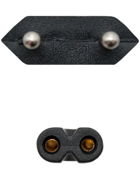 Nanocable 10.22.0402 Cable de Alimentación Forma 8 CEE 7/16 Macho y C7 Hembra 1.5m Negro