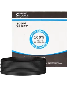 Nanocable 10.20.0302-EXT-BK Bobina Cable UTP Cat 5e 100 Metros Negro-CABL40393