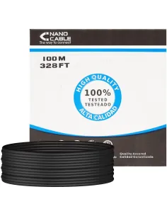 Nanocable 10.20.0502-EXT-BK Bobina Cable UTP CAT6 100M Negro-CABL40395