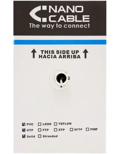 Nanocable 10.20.0504-EXT-BK Bobina Cable UTP Cat.6 305 Mts Negro