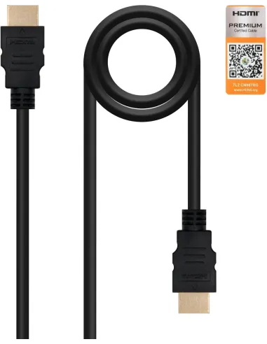 Nanocable 10.15.3601 Cable HDMI 2.0 4K 60Hz Macho/Macho 1M Negro