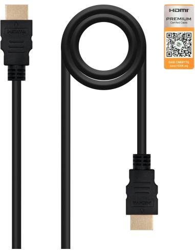 Nanocable 10.15.3601-L150 Cable HDMI v2.0 4K@60Hz Macho/Macho 1.5M Negro
