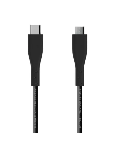 Aisens A107-0350 Cable USB-C 2.0 3A a Micro USB-B Macho/Macho 2M Negro