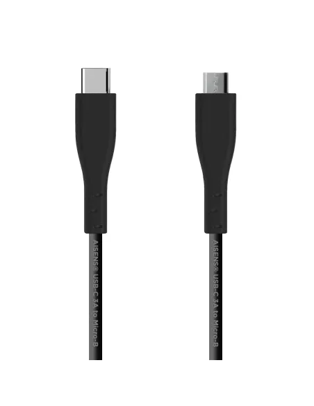 Aisens A107-0350 Cable USB-C 2.0 3A a Micro USB-B Macho/Macho 2M Negro