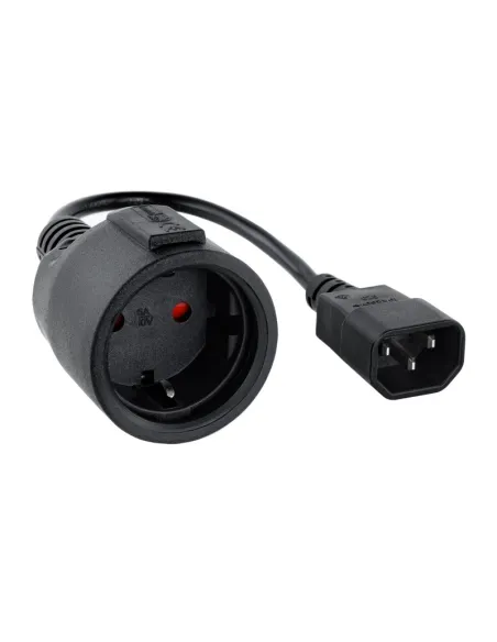 Nanocable 10.22.0901 Cable Adaptador C14 a CEE7 Macho/Hembra 25cm Negro