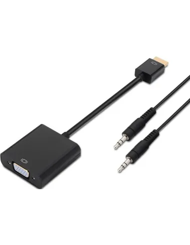 Aisens A122-0126 Conversor de Imagen y Audio HDMI a SVGA/Jack 3.5mm/USB-C UXGA 10 cm Negro
