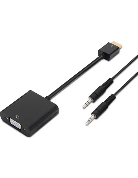 Aisens A122-0126 Conversor de Imagen y Audio HDMI a SVGA/Jack 3.5mm/USB-C UXGA 10 cm Negro