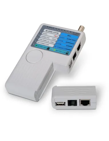 Aisens A142-0313 Testeador para Cables RJ11/RJ12/RJ45/Coaxial Gris