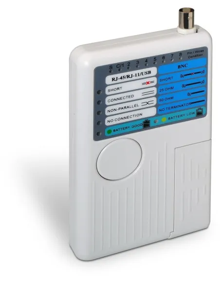 Aisens A142-0313 Testeador para Cables RJ11/RJ12/RJ45/Coaxial Gris