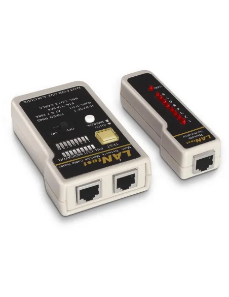 Aisens A142-0314 Testeador para Cables RJ11/RJ12/RJ45/Coaxial Negro