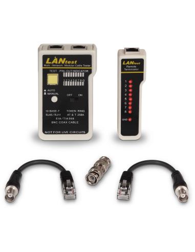 Aisens A142-0314 Testeador para Cables RJ11/RJ12/RJ45/Coaxial Negro