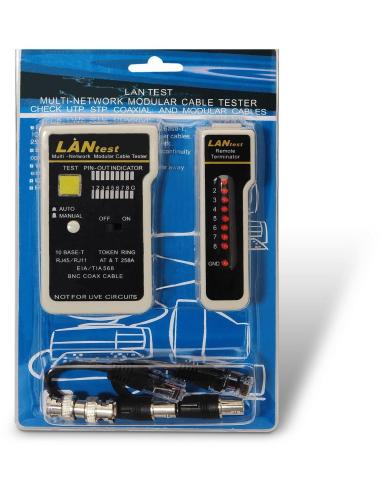 Aisens A142-0314 Testeador para Cables RJ11/RJ12/RJ45/Coaxial Negro