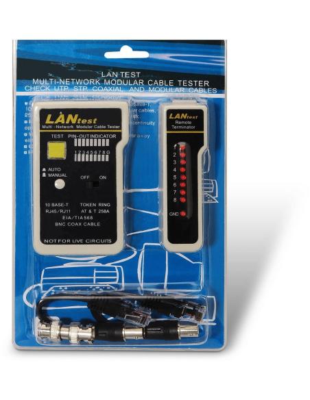 Aisens A142-0314 Testeador para Cables RJ11/RJ12/RJ45/Coaxial Negro