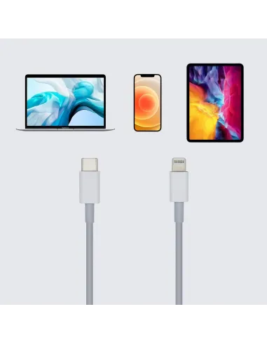 Aisens Cable USB-C a Lightning 20 cm Blanco