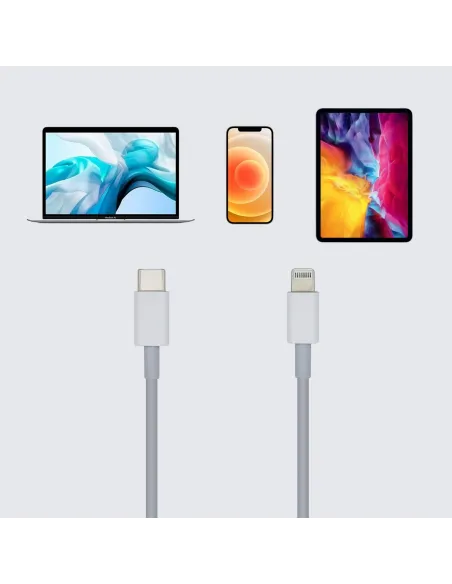 Aisens Cable USB-C a Lightning 20 cm Blanco
