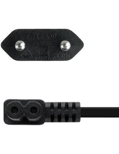 Nanocable 10.22.0503 Cable de Alimentación Acodado CEE7 Macho a C7 Hembra 3m Negro