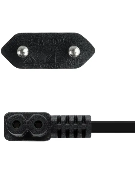 Nanocable 10.22.0503 Cable de Alimentación Acodado CEE7 Macho a C7 Hembra 3m Negro