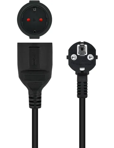 Nanocable 10.22.0603-BK Cable Alargador Schuko Macho CEE7/7 a Schuko Hembra CEE7/7 3m Negro