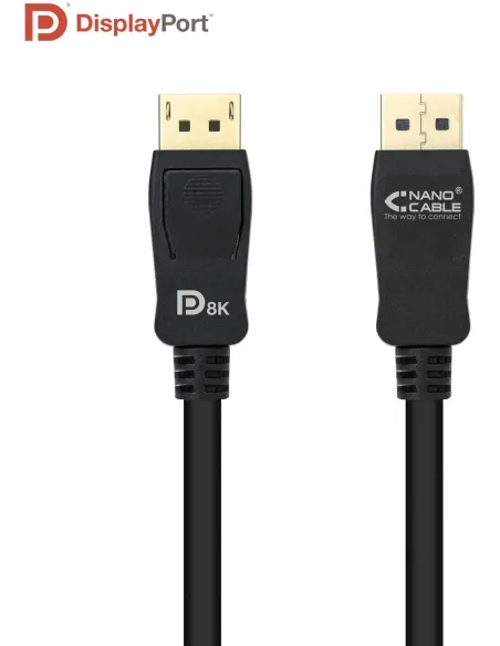 Nanocable 10.15.2501-L150 Cable DisplayPort 1.4 Macho/Macho 1.5M Negro