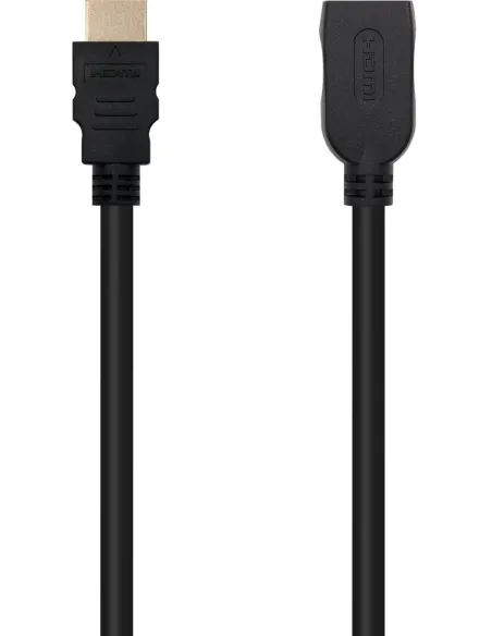 Nanocable 10.15.1012 Cable HDMI 2.0 Prolongador M/H 2M Negro