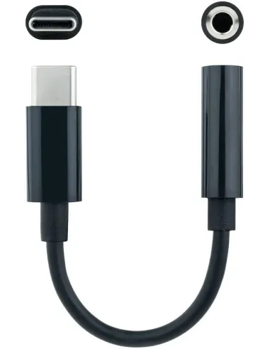 Nanocable 10.24.1205 Adaptador de Imagen USB-C a Jack 3.5 mm 11 cm Negro