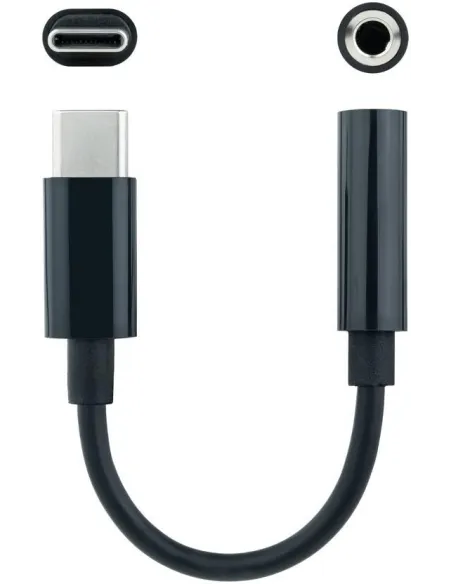 Nanocable 10.24.1205 Adaptador de Imagen USB-C a Jack 3.5 mm 11 cm Negro