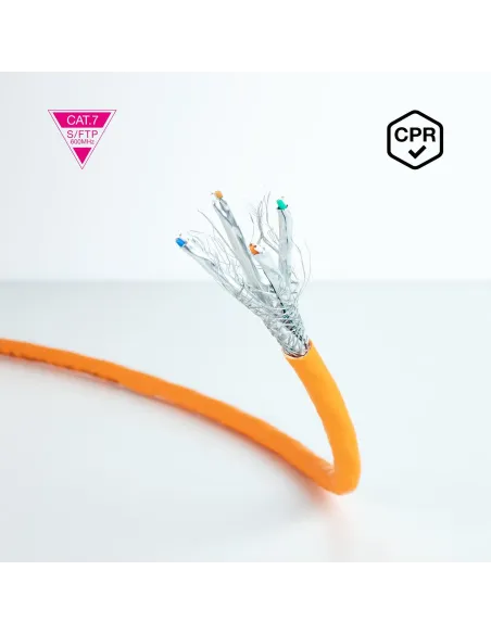 Nanocable 10.20.1700-100 Bobina Cable de Red Cat.7 SFTP PIMF AWG23 100m Naranja